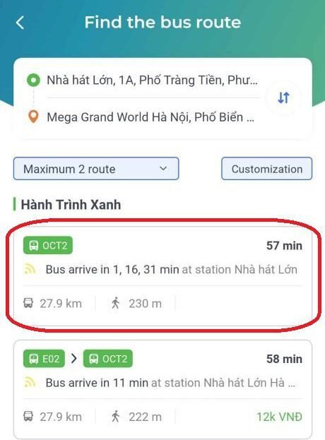VinBus App Screenshot 2